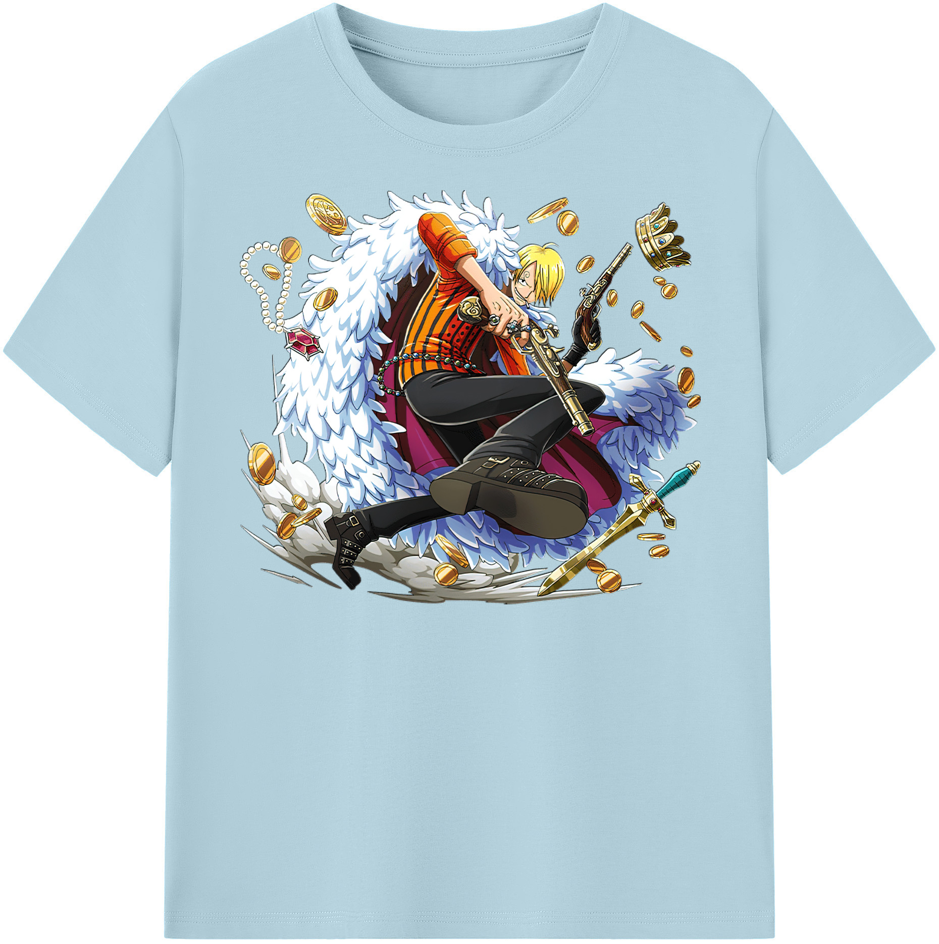 ワンピース サンジ ONE PIECE Sanji 綿100％半袖Tシャツ（フロントプリント）